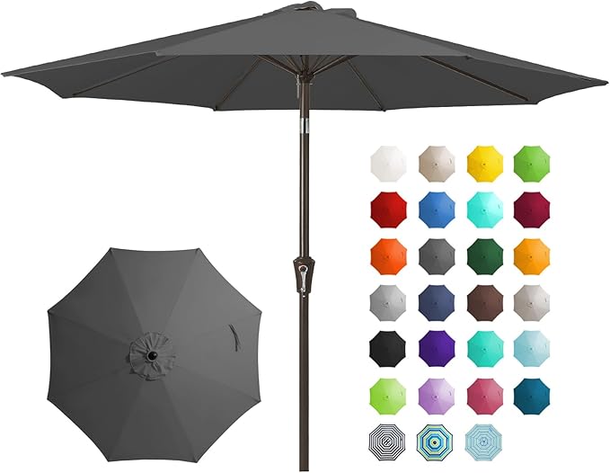 JEAREY 9FT Outdoor Patio Umbrella Outdoor Table Umbrella by JEAREYOutdoorsCollection
