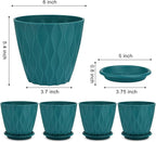 6 inch Plant Pots, 5 Pack Flower Pots Outdoor Indoor, Planters - Image 2