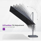 PURPLE LEAF 9' X 11.5' Rectangle Patio Umbrella - Image 5