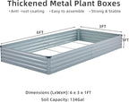 2 Pack 6x3x1FT Galvanized Raised Garden Beds Kit Outdoor Metal Gardening - Image 2