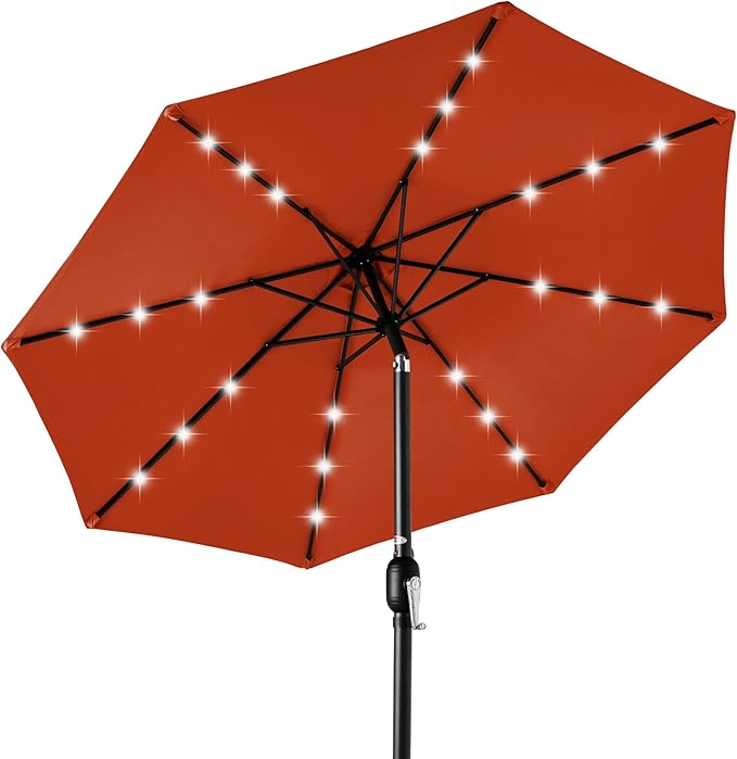 Best Choice Products 10ft Solar Polyester LED Lighted Patio Umbrella w/Tilt by BestChoiceProducts