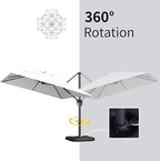 PURPLE LEAF 9' X 11.5' Patio Umbrella Outdoor Cantilever Rectangle Umbrella - Image 7