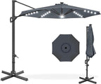 Best Choice Products 10ft Solar LED Cantilever Patio Umbrella, 360-Degree by BestChoiceProducts