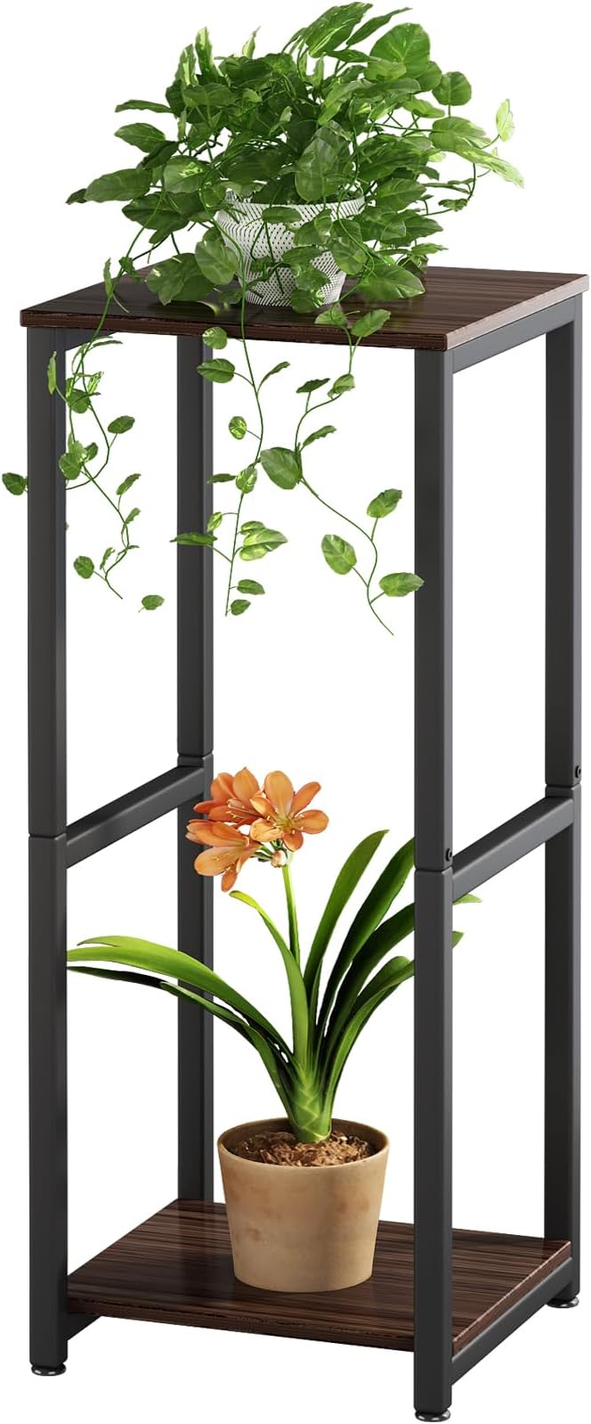 Plant Stand Indoor Corner Tall 2 Tier Metal Modern Flower Storage Plant Shelf by YIZAIJIA