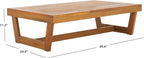 SAFAVIEH Outdoor Patio Furniture Collection Lynn Natural Brown Slatted Top - Image 3
