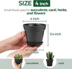 T4U 4 Inch Plant Pots 18-Pack, Small Flower Pots - Image 2