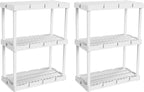 Gracious Living 2 Pack Light Duty Storage Shelves, Knect-A-Shelf 3-Shelf by GraciousLiving