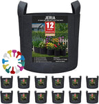 JERIA 12-Pack 30 Gallon Grow Bags, 300G Thickened Nonwoven Garden Pots by JERIA