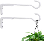 8 Inch 2 Pack White Heavy Duty Outdoor Plant Hangers, Iron Hanging Plant - Image 5