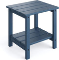 GarveeLife Adirondack Outdoor Side Table 18 x 15 in, HDPE 2-Tier Patio Side by GarveeLife