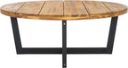 SAFAVIEH Outdoor Collection Leo Natural/Black 4-Leg Round Coffee Table - Image 8