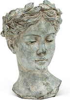 Abbott Collection Goddess Head Planter – Large Cement Indoor and Outdoor - Image 2