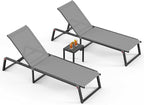 Aluminum Pool Lounge Chairs Set of 2 by Oasbira