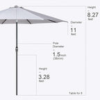 Tempera Patio Market Outdoor Table Umbrella - Image 8