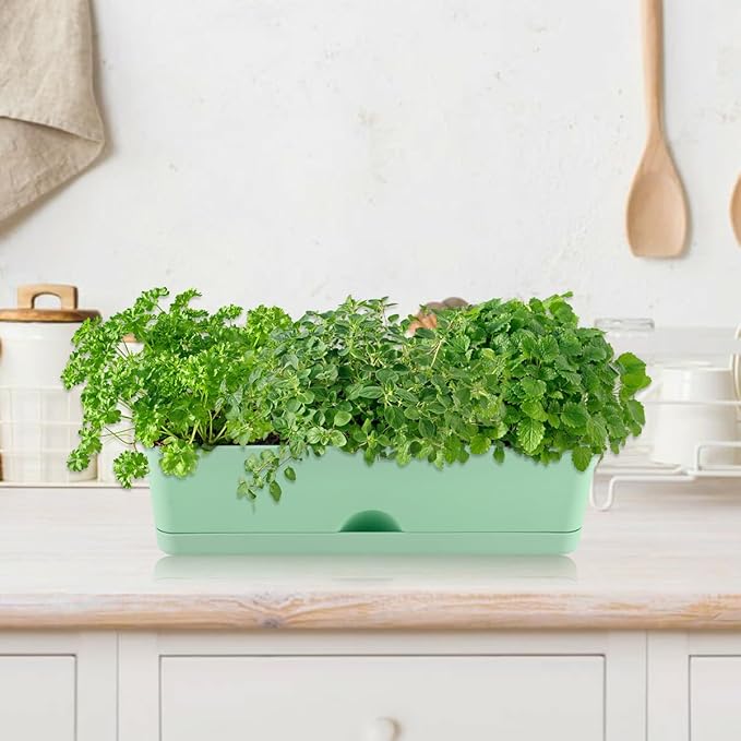 6 Pack Rectangle Planter 16x4.4 Inch Window Boxes Planters Rectangular Large - Image 3