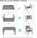 ZHUSI Patio Table and Chairs Set, HDPE Outdoor Dining Set - Image 8
