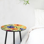 Party Zealot 2 Packs Metal Floral Round Side Table 13.2" Small Outdoor Patio - Image 7