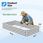 Quictent Galvanized Raised Garden Bed Metal Planter Box Bottomless - Image 6