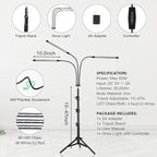GHodec Grow Light with Stand, 60 LED 5500K Full Spectrum Floor Plant Light - Image 6