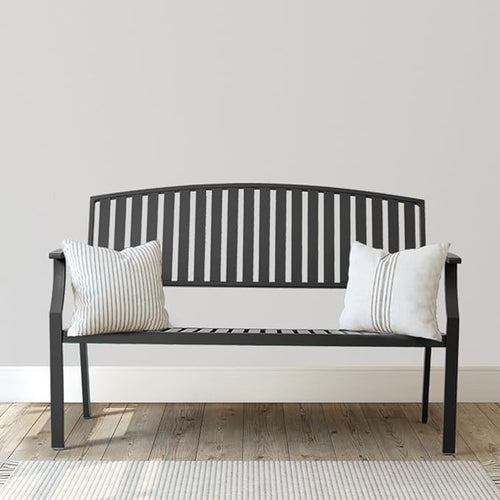 52" Outdoor Bench Weatherproof, Rust-Resistant Aluminum Metal Patio Garden Bench by Eongdn