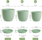 Large Plant Pots 12/10/9 inch, Flower Pots - Image 3