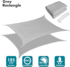 KANAGAWA Sun Shade Sail Curved 16'X20' Gray Rectangle Outdoor Shade Cover UV - Image 2
