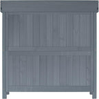 Outdoor Garden Patio Wooden Storage Cabinet Furniture Waterproof Tool Shed - Image 9
