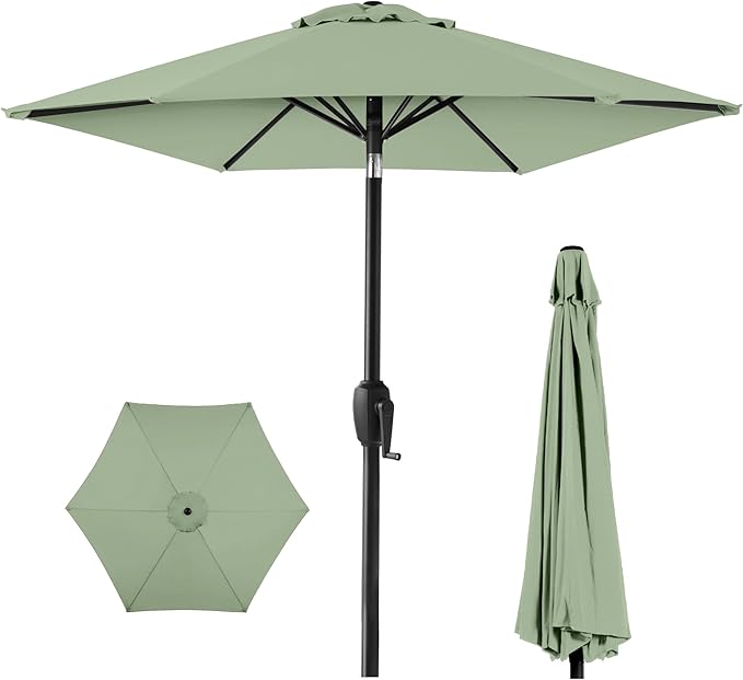 Best Choice Products 7.5ft Heavy-Duty Round Outdoor Market Table Patio Umbrella by BestChoiceProducts