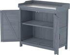 Outdoor Garden Patio Wooden Storage Cabinet Furniture Waterproof Tool Shed - Image 8