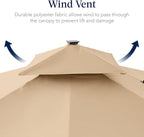 Best Choice Products 12x12ft LED Cantilever Patio Umbrella w/Base Included & - Image 7