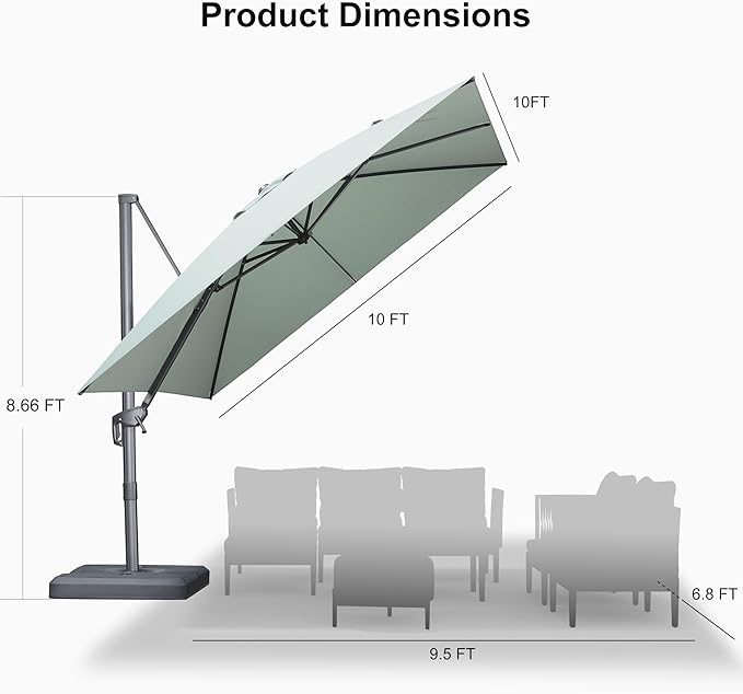 PURPLE LEAF 10 FT Outdoor Umbrella - Image 9