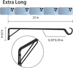 2 Pack Extra Long 25 Inch Heavy-Duty Rust-Resistant Solid Steel Plant Hangers - Image 2
