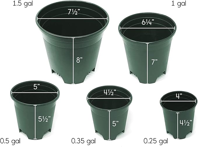 5.5 Inch Gardening Flower Pots 10-Pack Green Pot Liners 0.5 Gallon Nursery Pot - Image 5