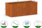 Co rten Steel Planter 36X15X15 inch Large Rectangular Planter Box Rustic Style - Image 5