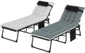 Outsunny Chaise Lounge Chair Outdoor Set of 2, 5-Position Adjustable Outdoor by Outsunny