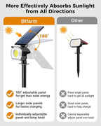 btfarm 4 Pack Solar Spot Lights Outdoor Waterproof IP65-1000LM 52 LED Solar - Image 2
