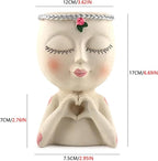 Face Planter Pot with Heart Hands, Resin Head Planter - Image 6