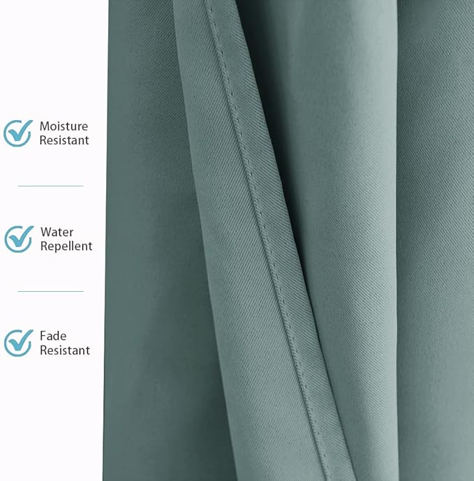 RYB HOME Outdoor Curtains for Patio, Waterproof Blackout UV Protection Outside - Image 6