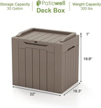Patiowell 30 Gallon Resin Deck Box, Outdoor Storage Box - Image 6