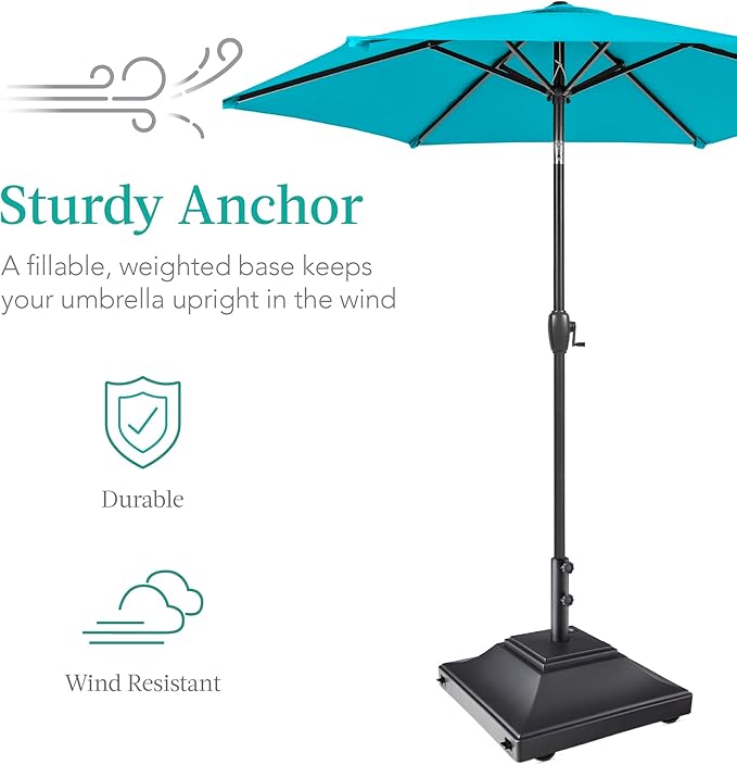 Best Choice Products Fillable Mobile Umbrella Base, Heavy Duty Base, Square - Image 3