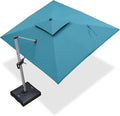 PURPLE LEAF 9' X 11' Patio Umbrella Outdoor Rectangle Umbrella Large Cantilever by PURPLELEAF