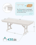 SERWALL Outdoor Dining Table, All Weather HDPE Outdoor Furniture - Image 2