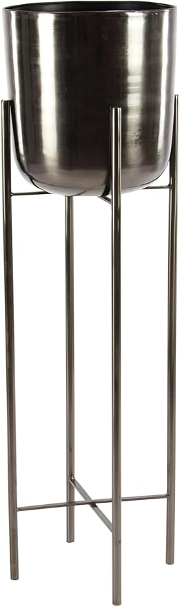 CosmoLiving by Cosmopolitan Metal Indoor Outdoor Planter Dome Large Planter Pot - Image 8