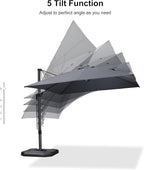 PURPLE LEAF 9.8' X 9.8' Left-right Tilting Patio Umbrella Outdoor Cantilever - Image 8