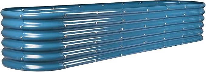 Land Guard 8×2×1.5ft Galvanized Raised Garden Bed Kit, Raised Garden Boxes by LandGuard