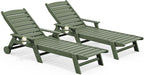 SERWALL Patio Chaise Lounge Chair Set of 2, Poly Lounge Chair by SERWALL