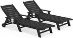 SERWALL Patio Chaise Lounge Chair Set of 2, Poly Lounge Chair by SERWALL