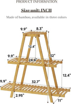 Plant Stand For Indoor Outdoor Tiered Plant Shelf 3 Tier 8 Potted Bamboo Flower - Image 7