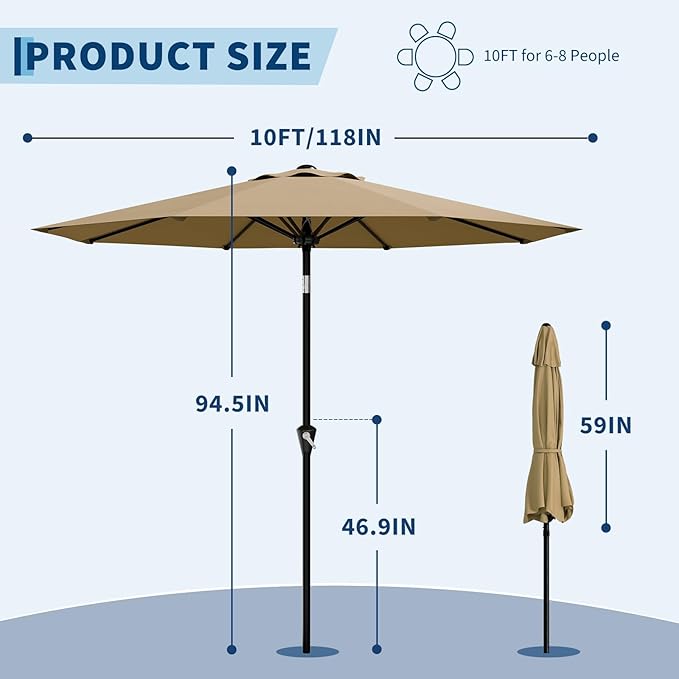 Garvee 10FT Patio Umbrella - Image 2