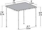 ShelterLogic 10' x 6' Solano Gazebo Canopy Charcoal Carbon Steel Frame and - Image 9